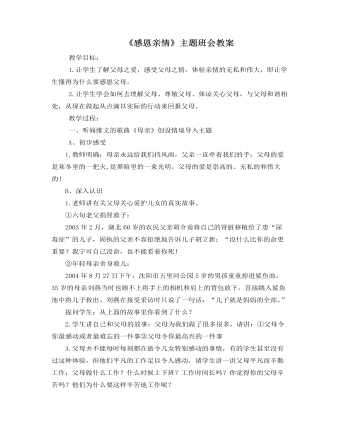 《感恩親情》主題班會(huì)教案